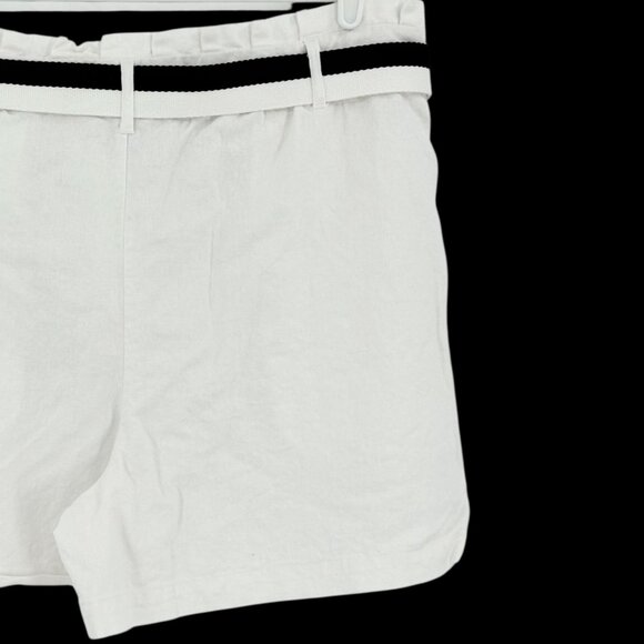 Sofia Vergara Jeans Women's Linen Blend High Rise Belted White Shorts Size 16 NW - Picture 4 of 11